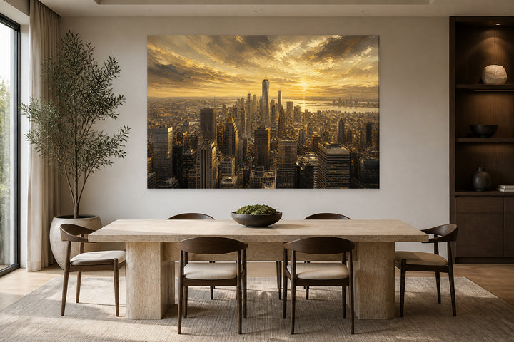 New York skyline of the evening – interior view 2