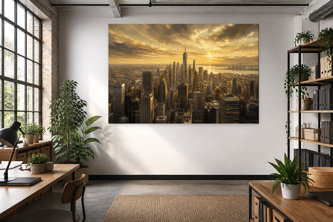 New York skyline of the evening – interior view 3