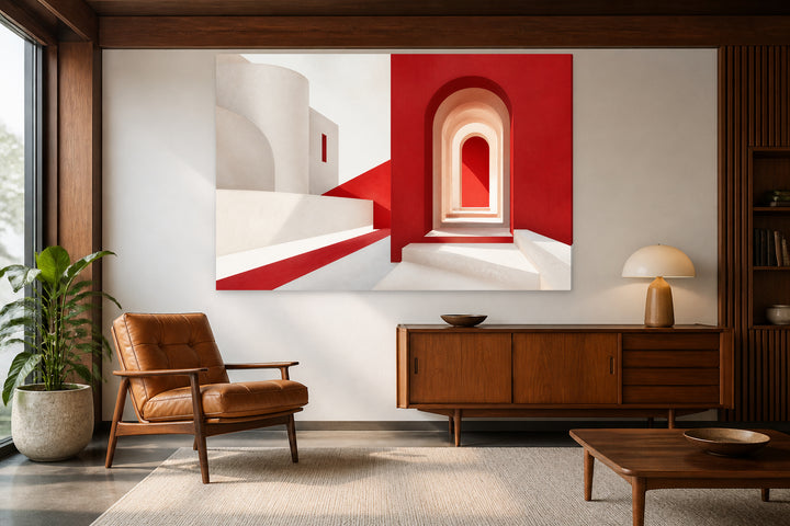 White and modern red – interior view 2