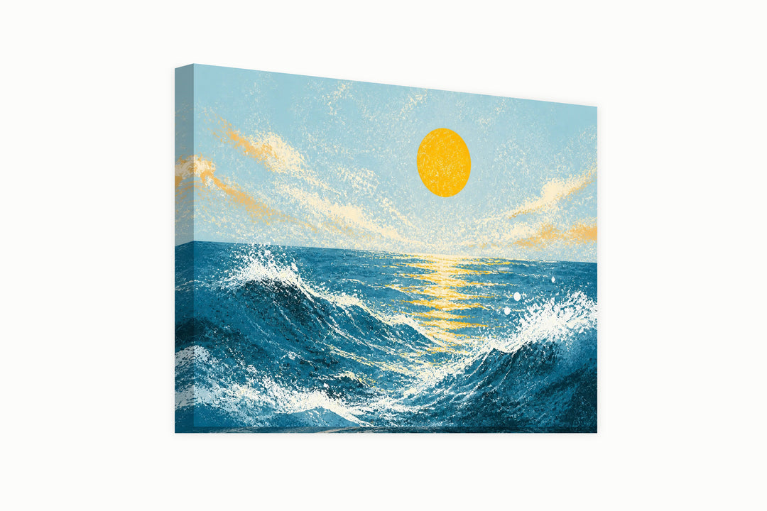 Greeting to the sun in the middle of the sea – front view