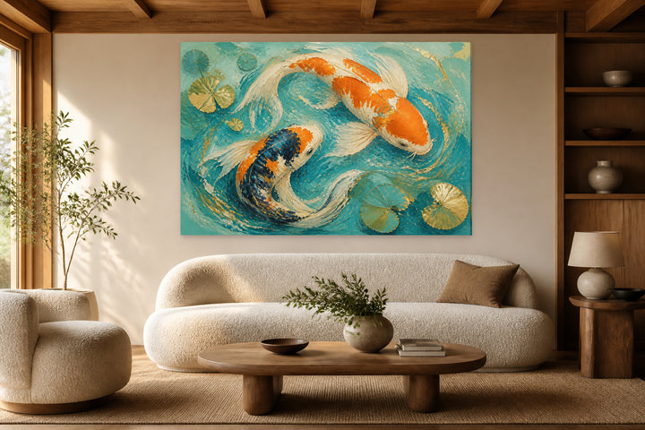 Colorful carp in the sea – interior view 1