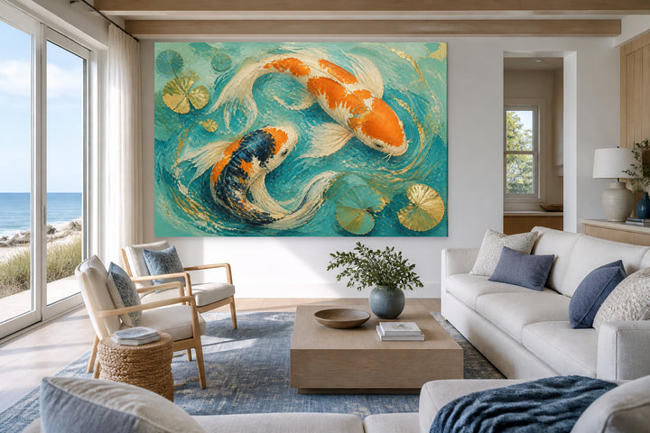 Colorful carp in the sea – interior view 3