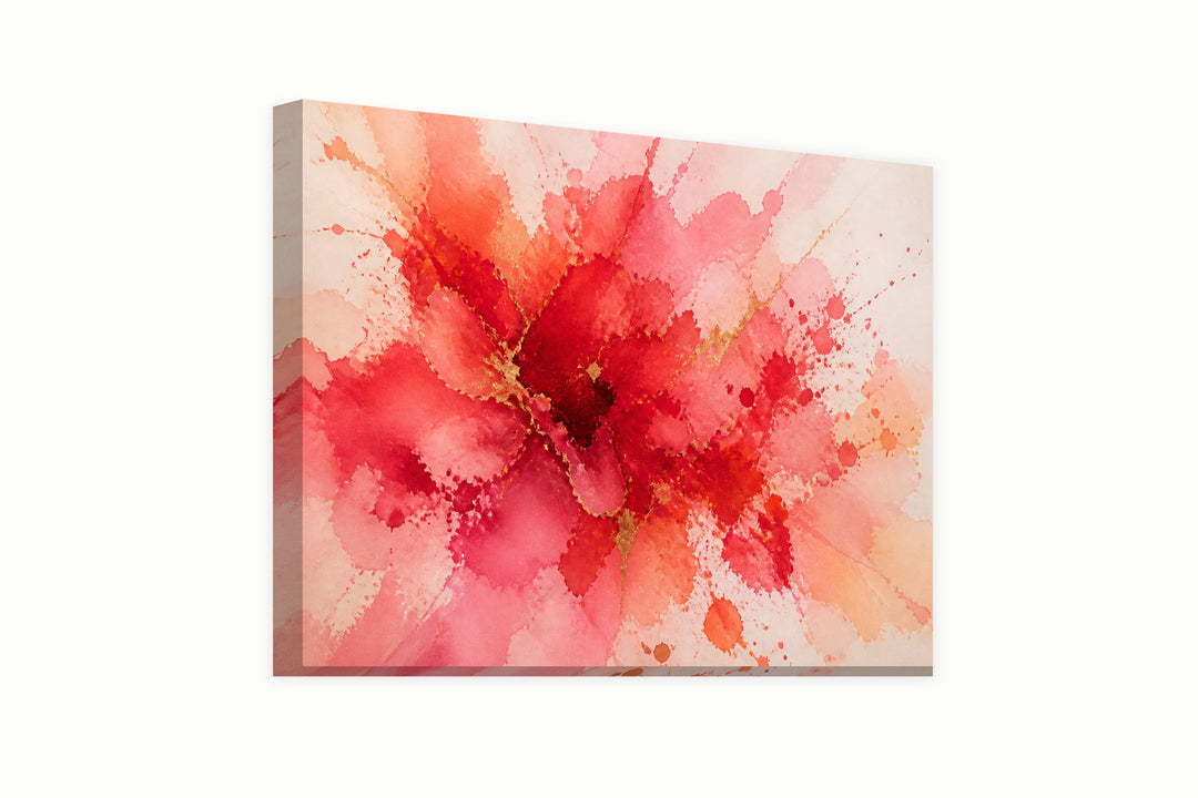 Watercolor explosion of red – front view