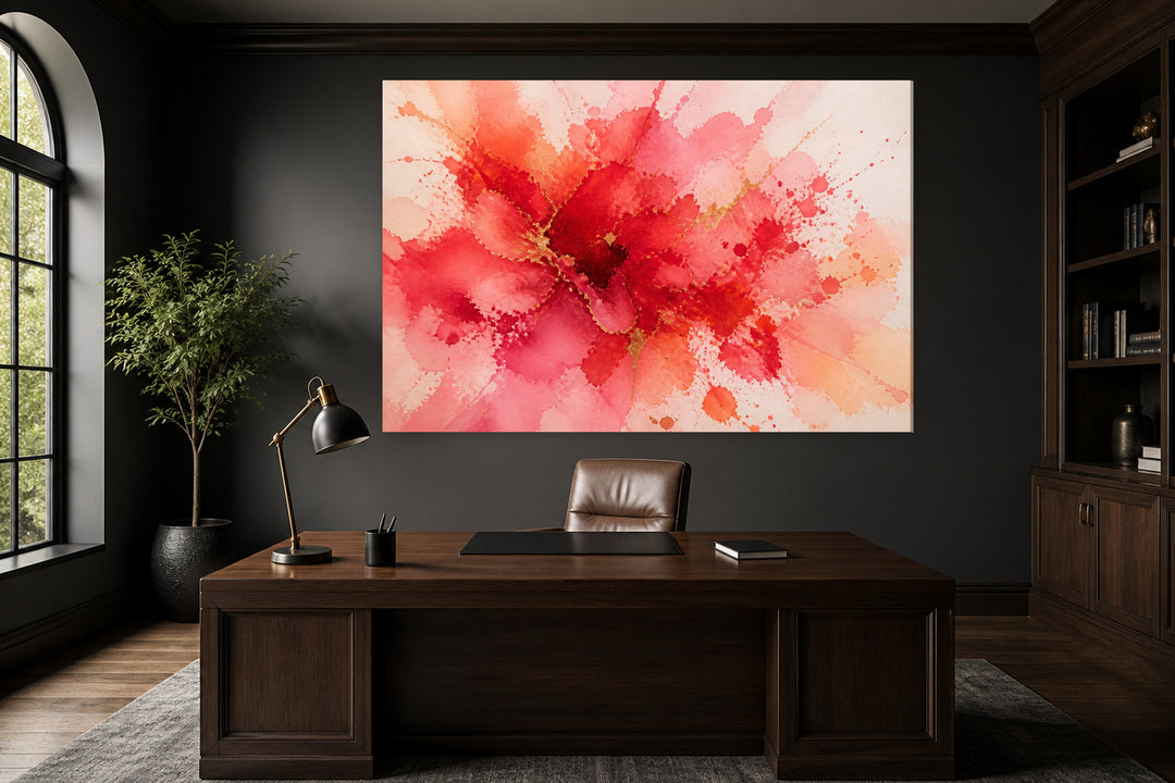 Watercolor explosion of red – interior view 1