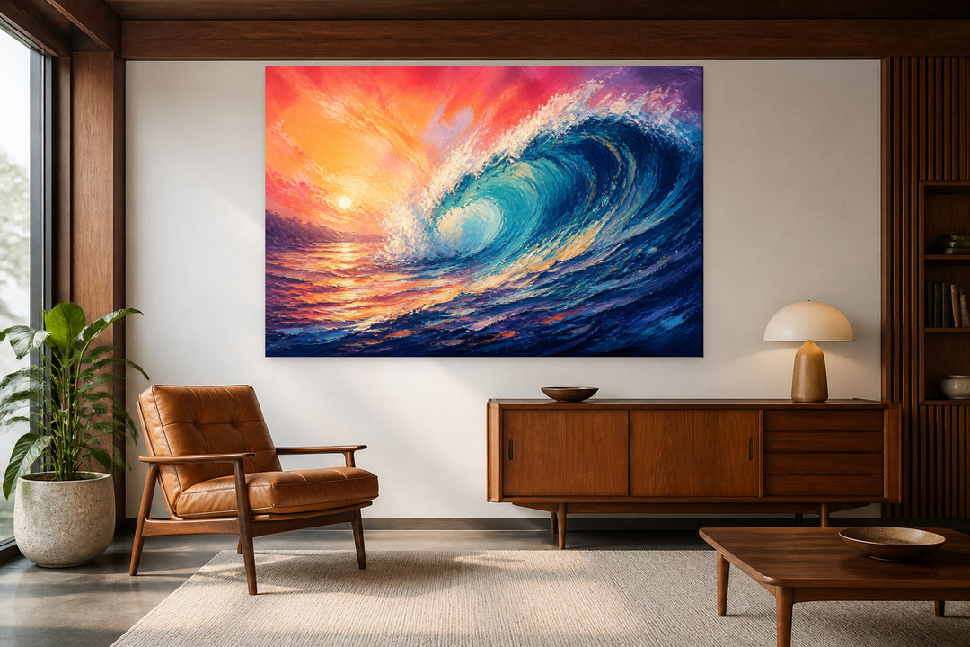 Great wave at sunset – interior view 2