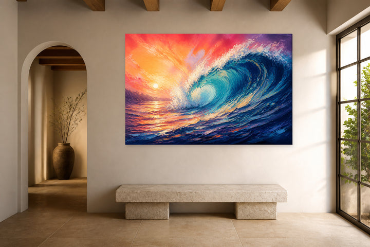Great wave at sunset – interior view 3