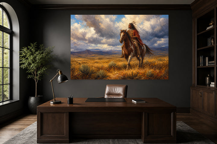 Indian on horseback – interior view 1