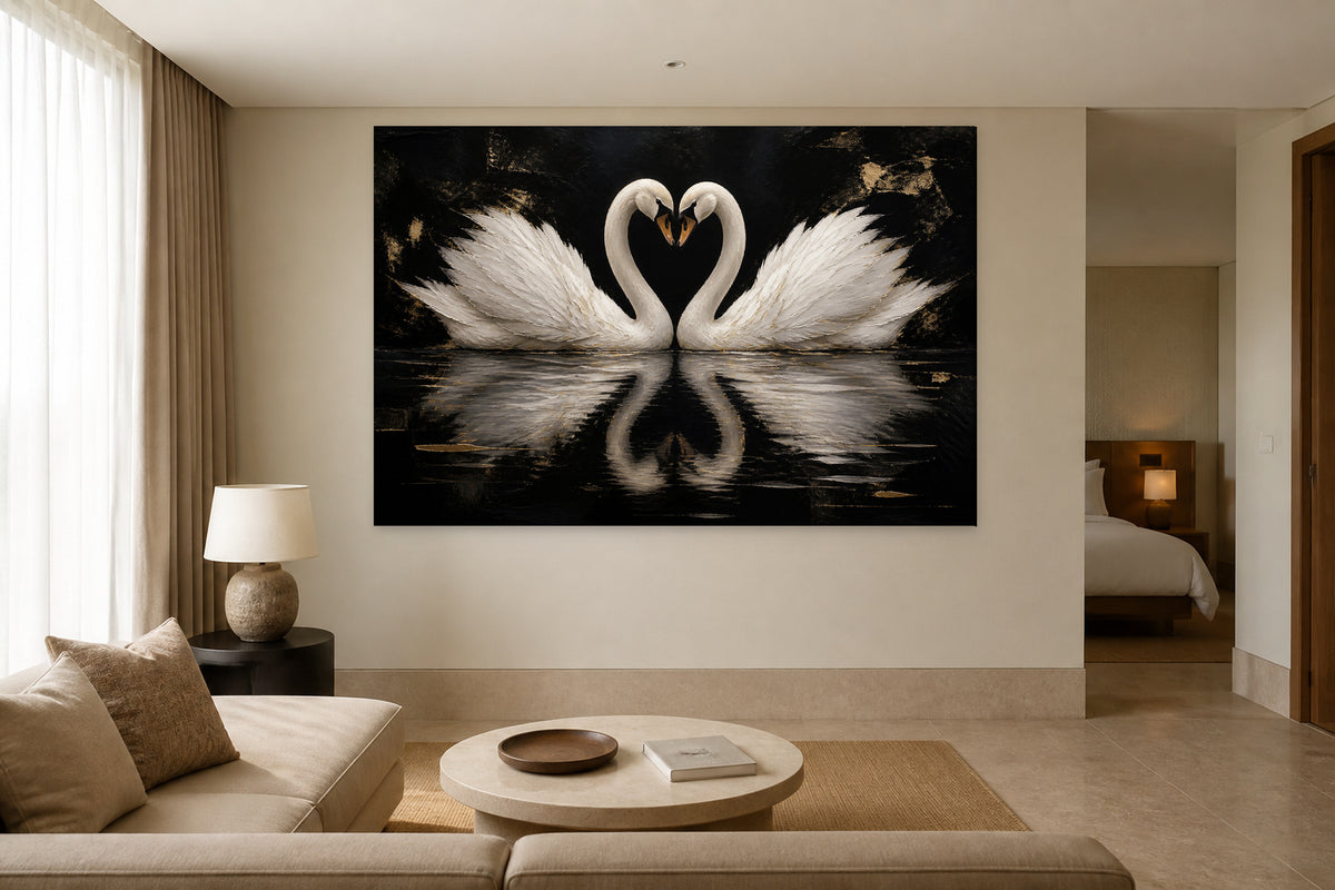 Swans in love
