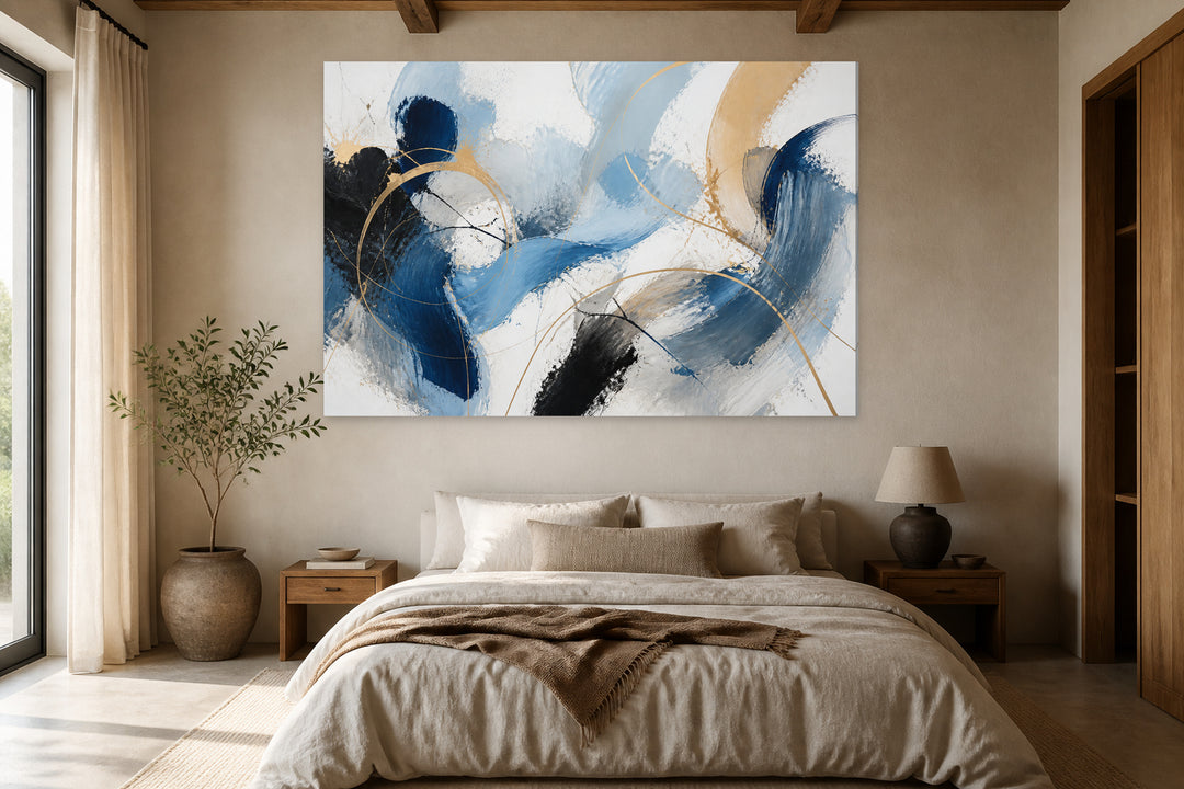 Symphony of blue brush strokes - 3 pieces set – interior view 1