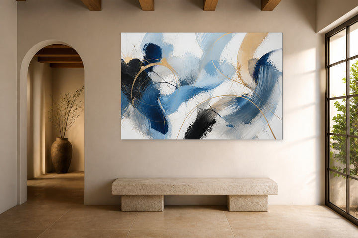 Symphony of blue brush strokes - 3 pieces set – interior view 3