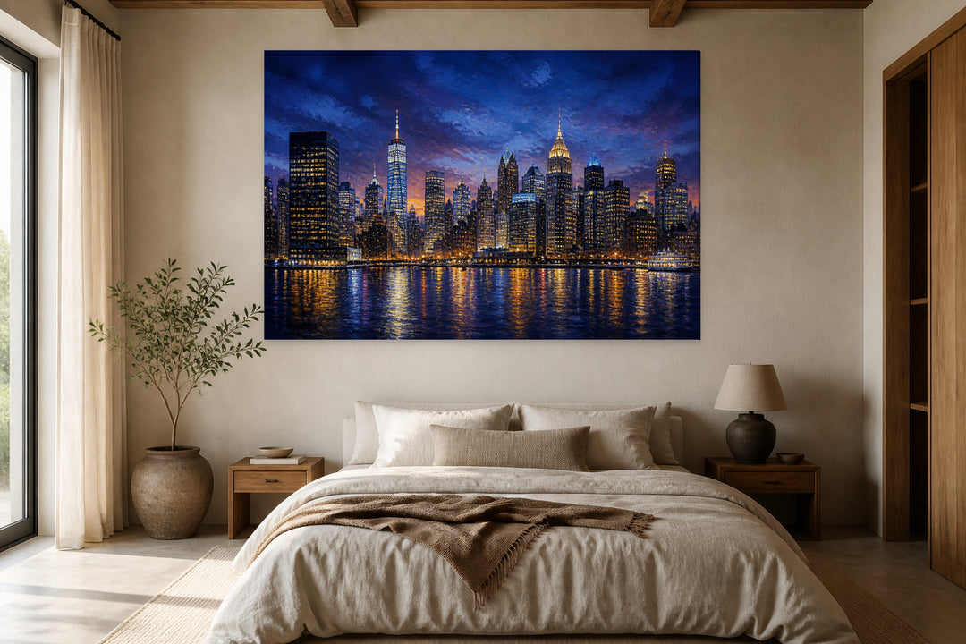 New York skyline at night – interior view 2