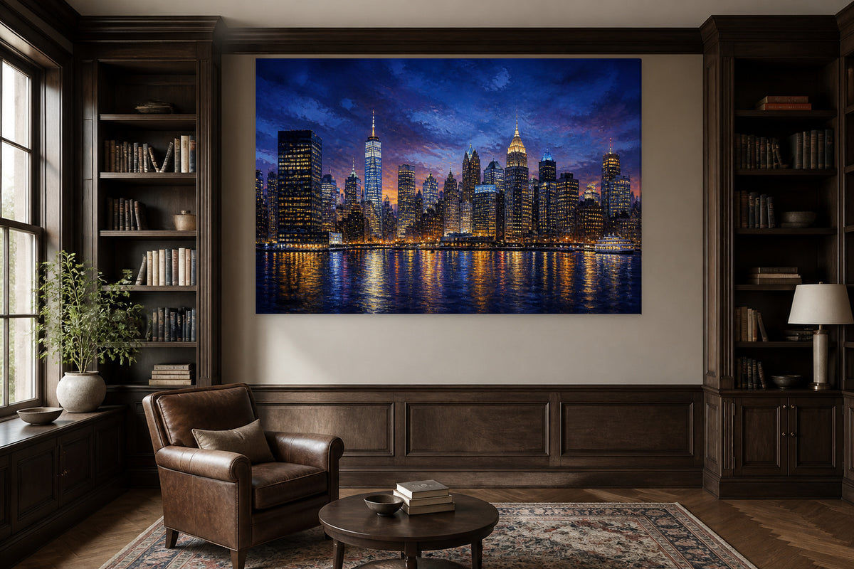 New York skyline at night