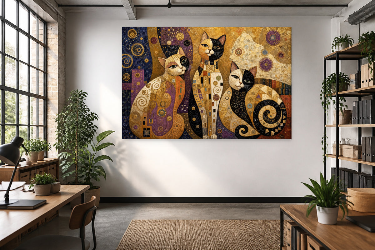 Katzen – Klimt – 3-teilige Serie