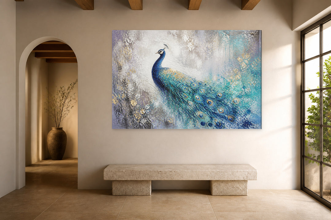 Peacock on canvas – interior view 3