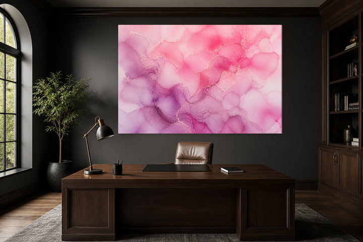 Watercolor explosion of pink and lilac – interior view 1