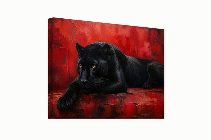 Pantera nera sfondo rosso – front view