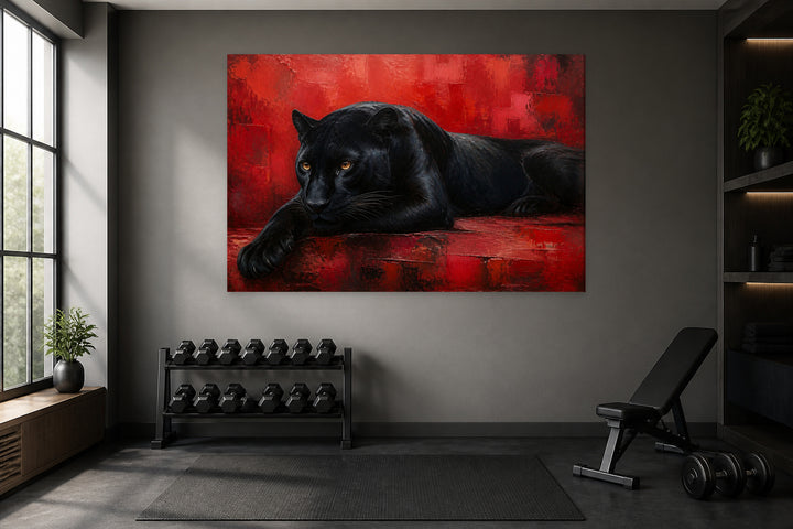 Pantera nera sfondo rosso – interior view 1