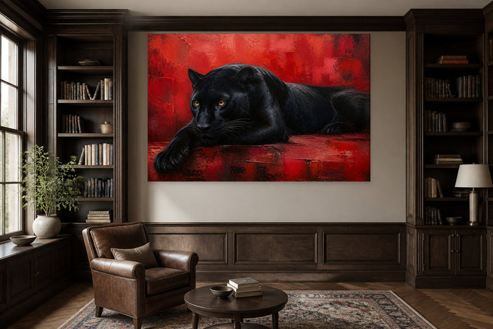 Pantera nera sfondo rosso – interior view 3