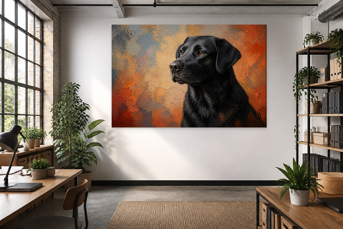 Portrait black labrador