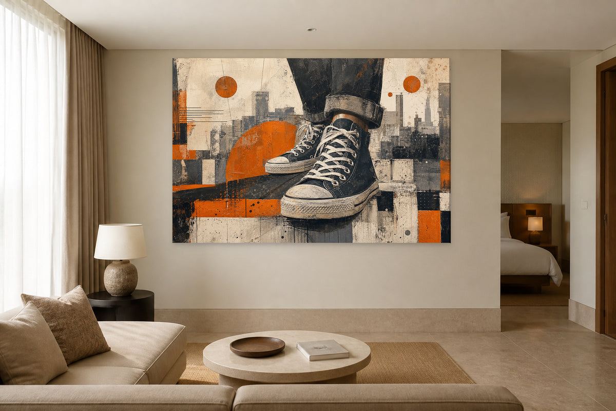 Converse on the feet