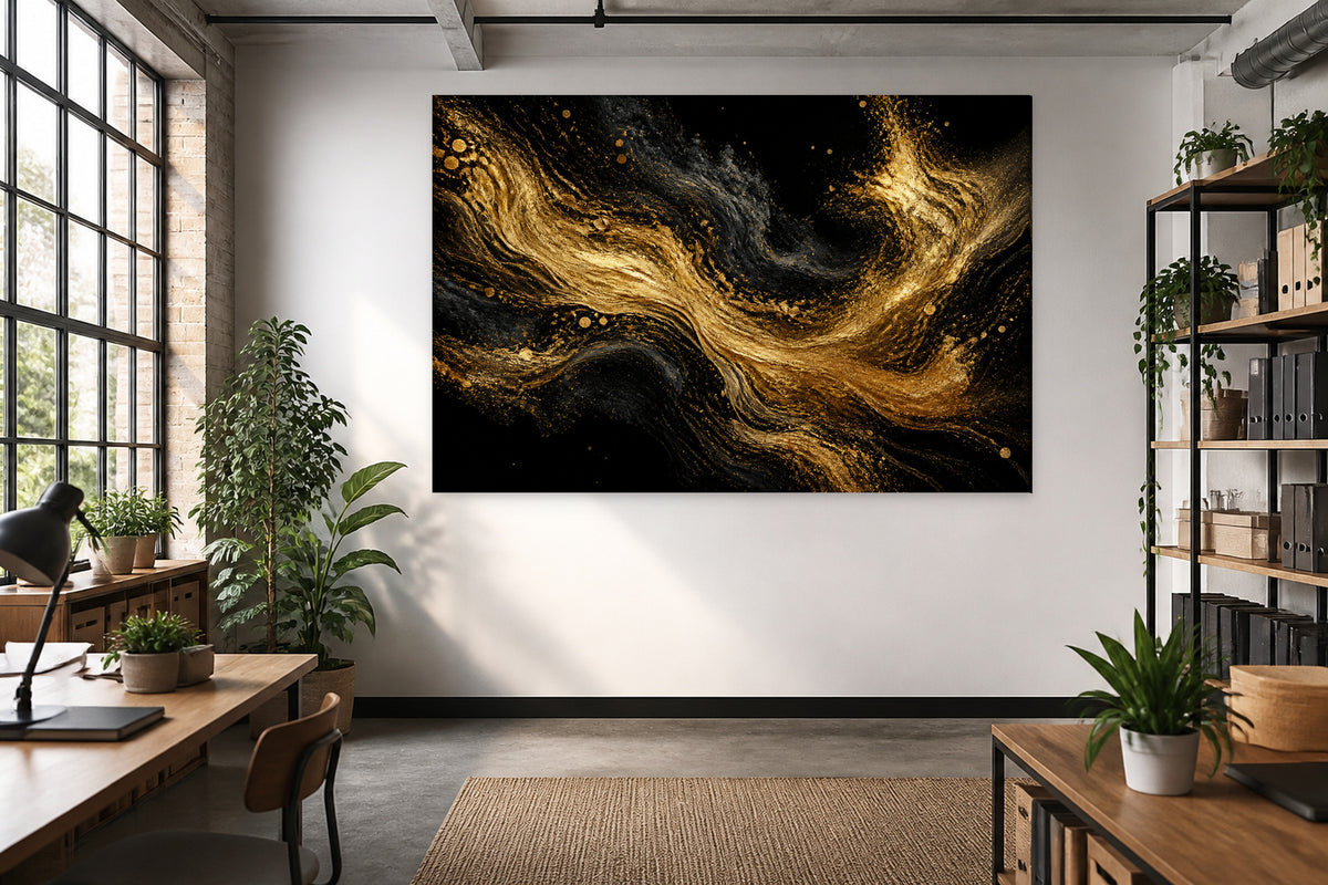 Gold and black wave