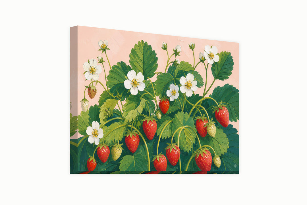 Strawberries with flower – front view