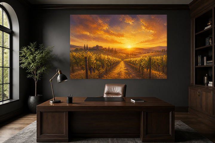 Sunset on the vineyard – interior view 1