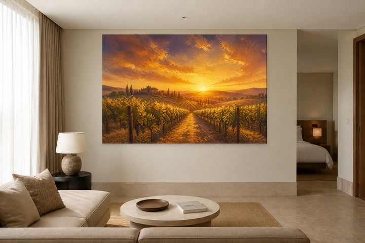 Sunset on the vineyard – interior view 3