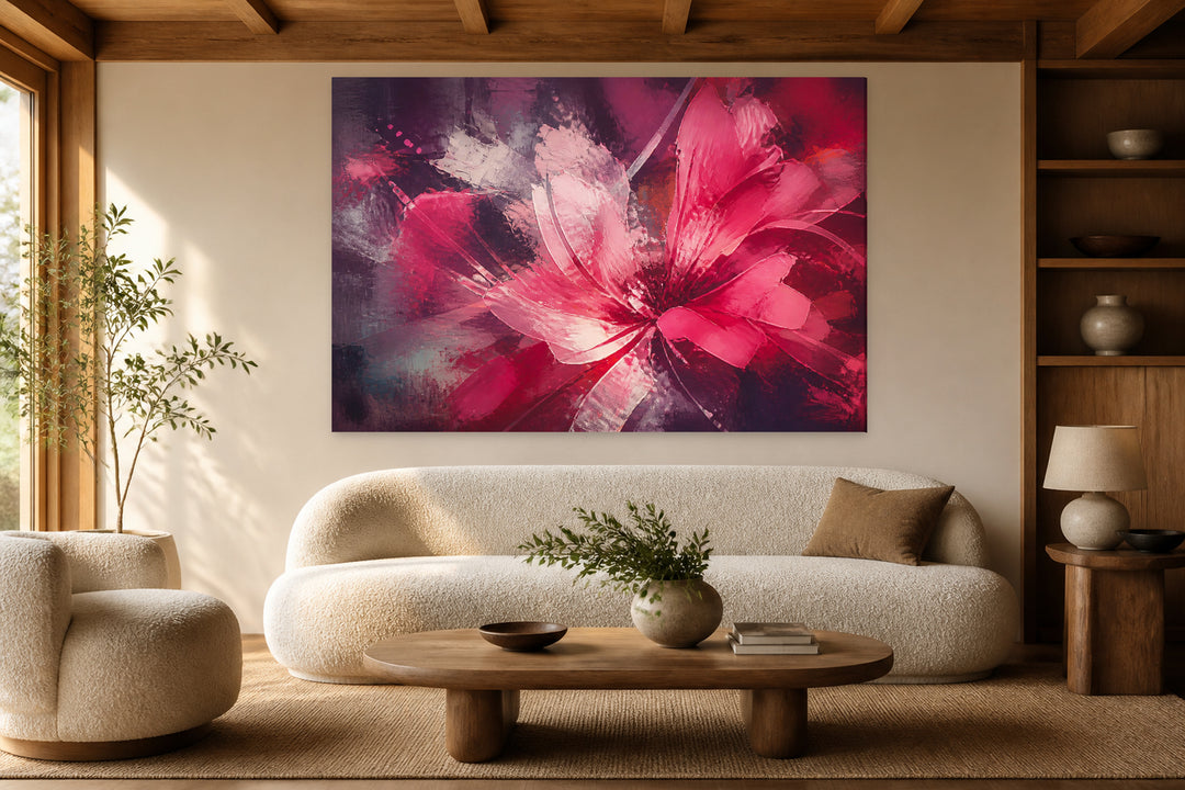 Modern pink flower – interior view 1