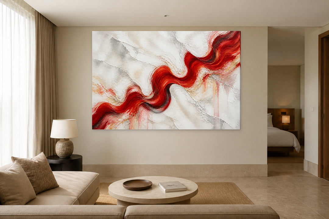 Abstract red line – interior view 3