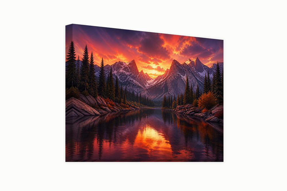 National Park at sunset – front view