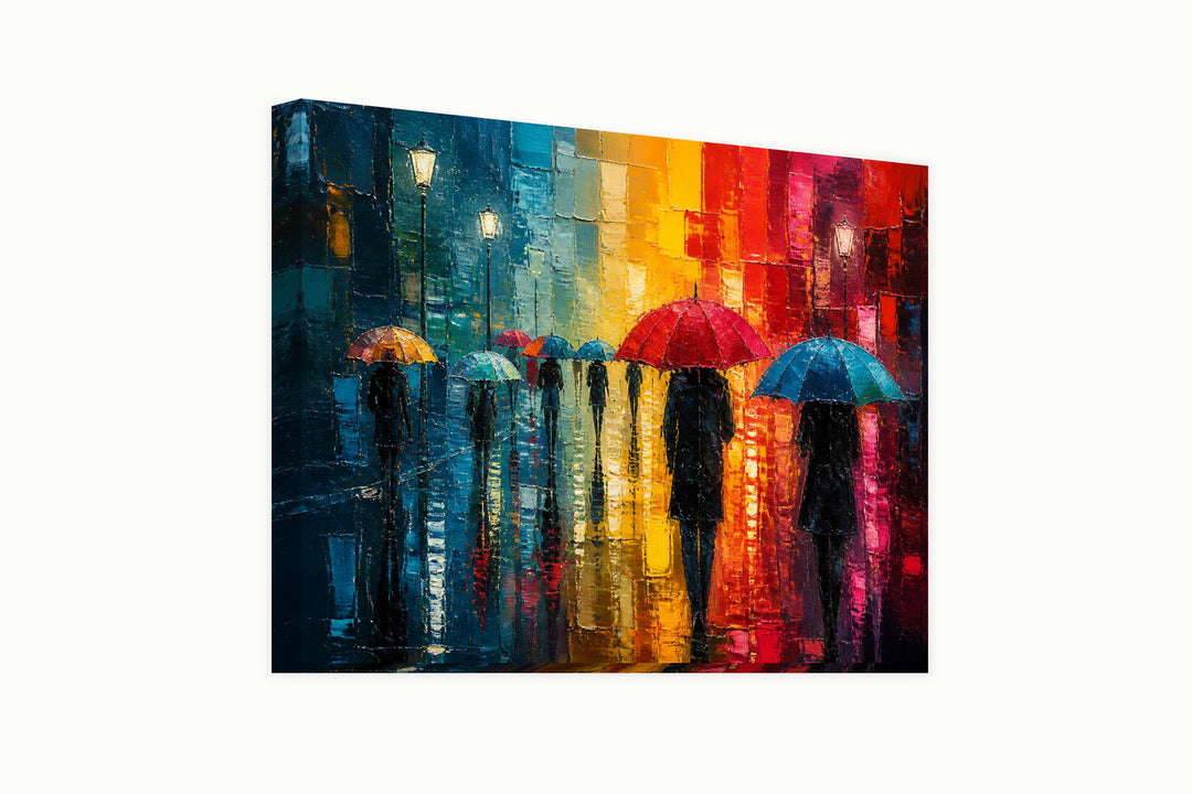 People with umbrellas – front view