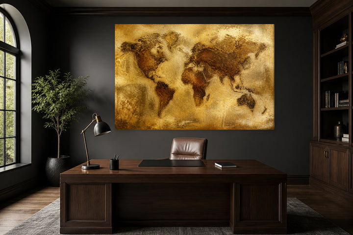 Vintage world map – interior view 1