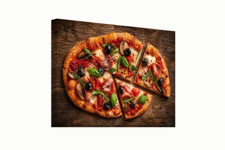 Sliced pizza – front view