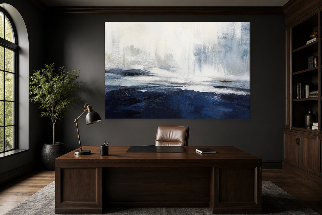 Blue and abstract white – interior view 1