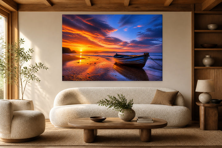 Boat at sunset – interior view 1