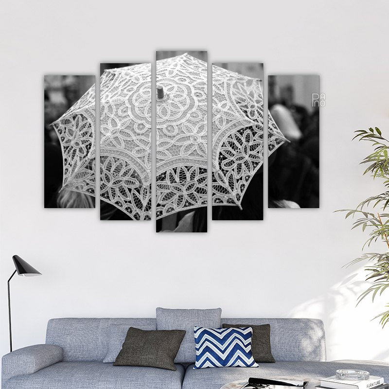 White vintage umbrella