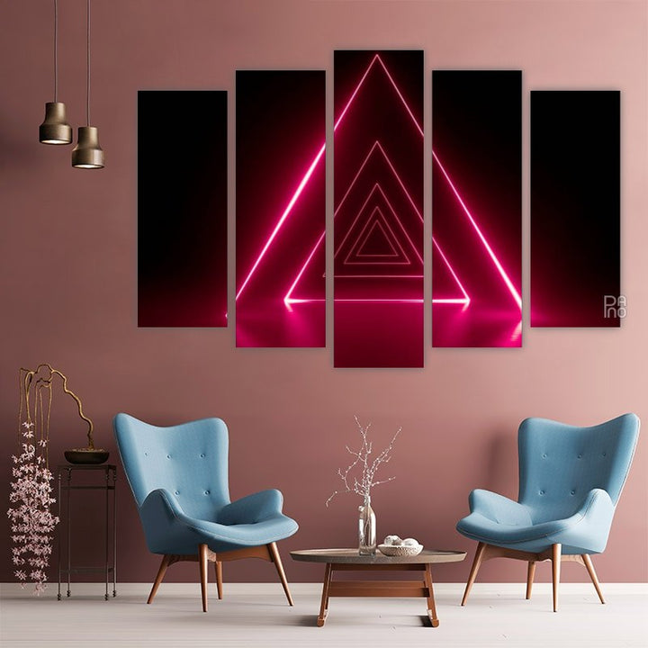 Red neon triangle