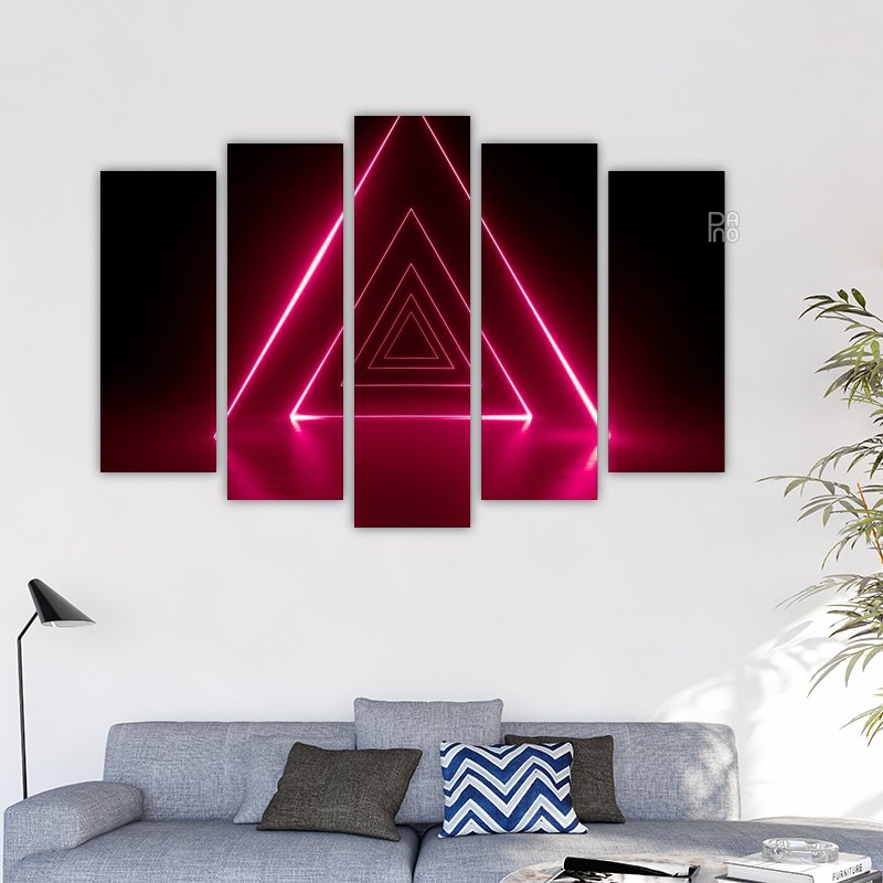 Red neon triangle