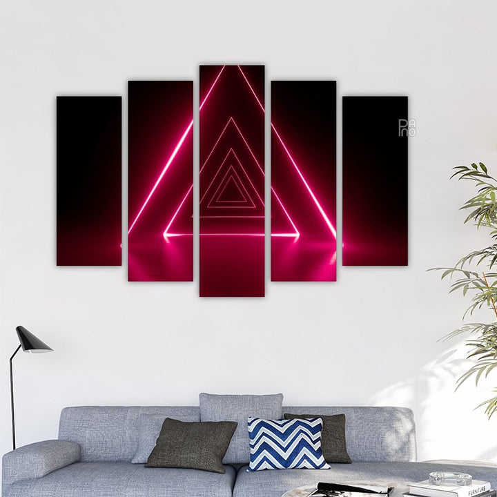 Red neon triangle
