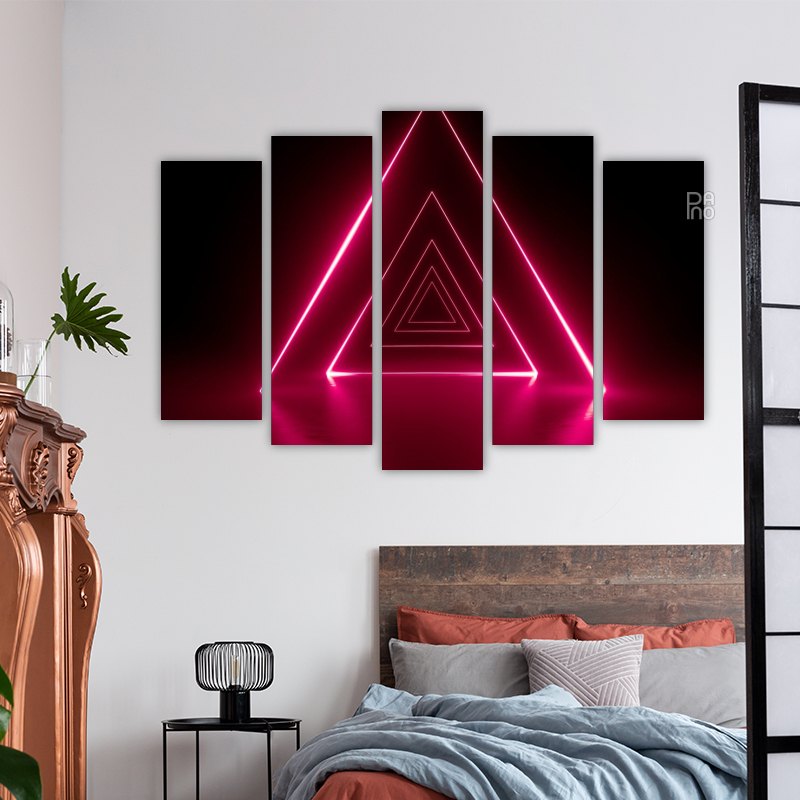 Red neon triangle