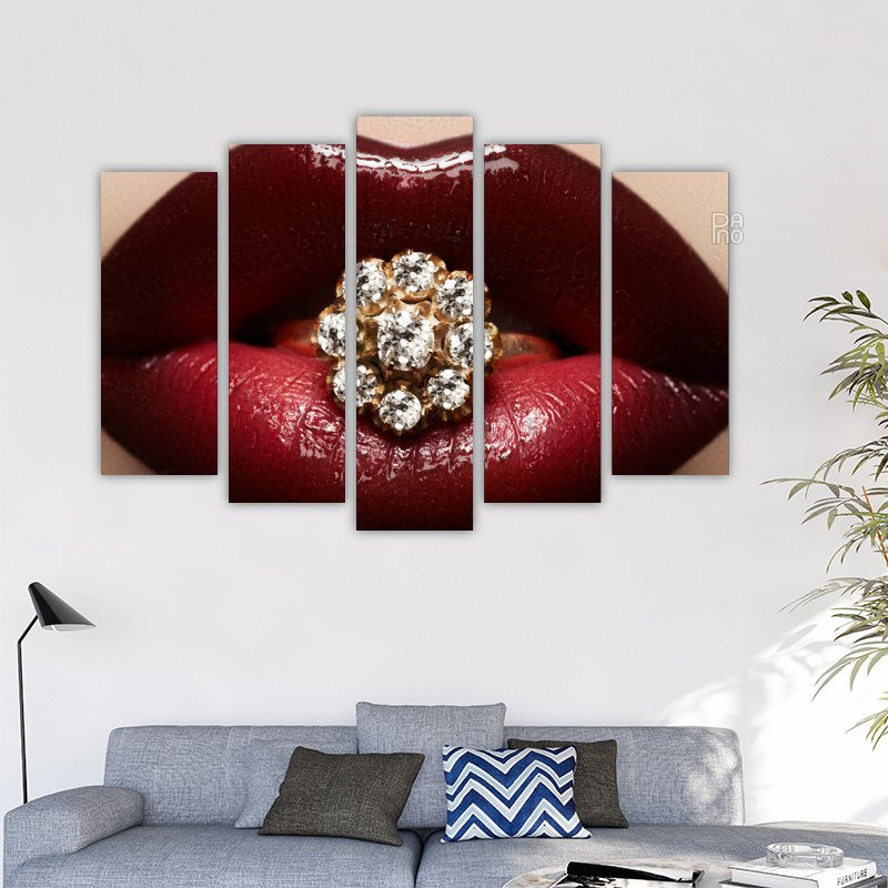 Dark red lipstick