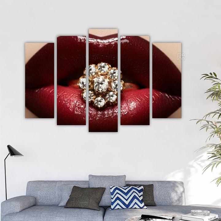 Dark red lipstick