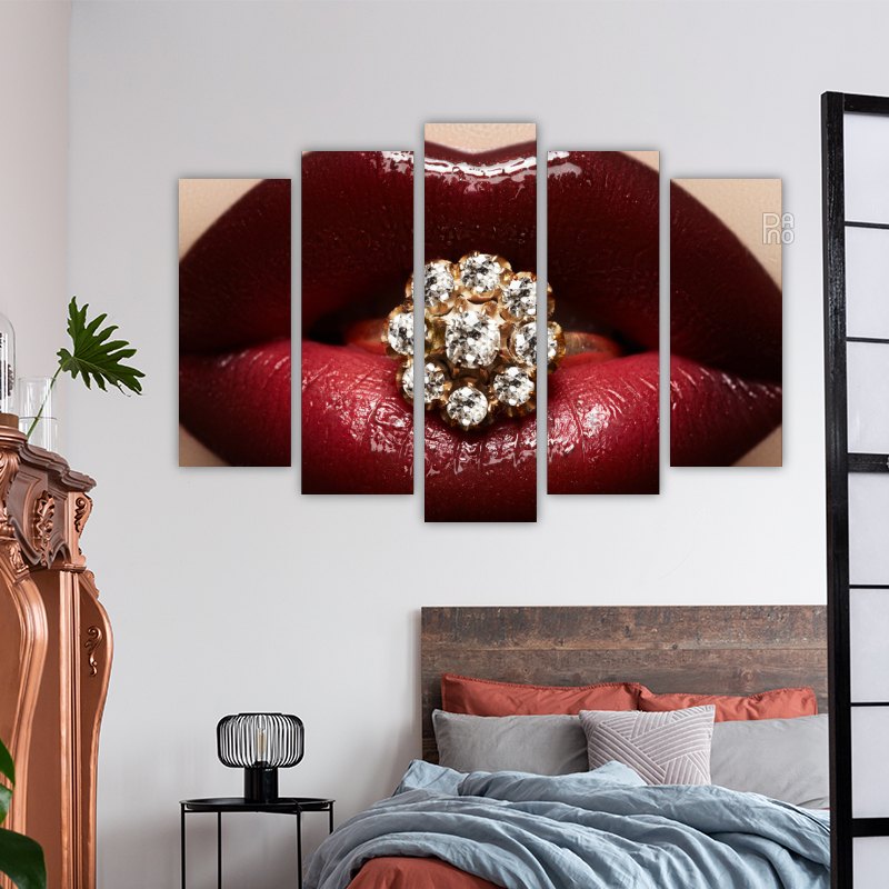 Dark red lipstick