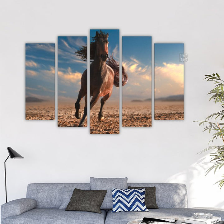 Running horse with long mane