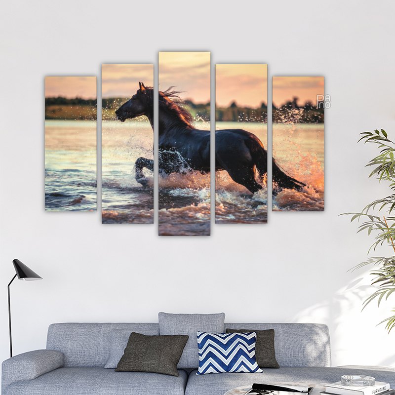 Portrait of a horse in water