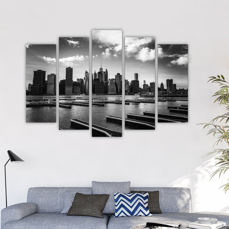Manhattan Buildings in Retro Style