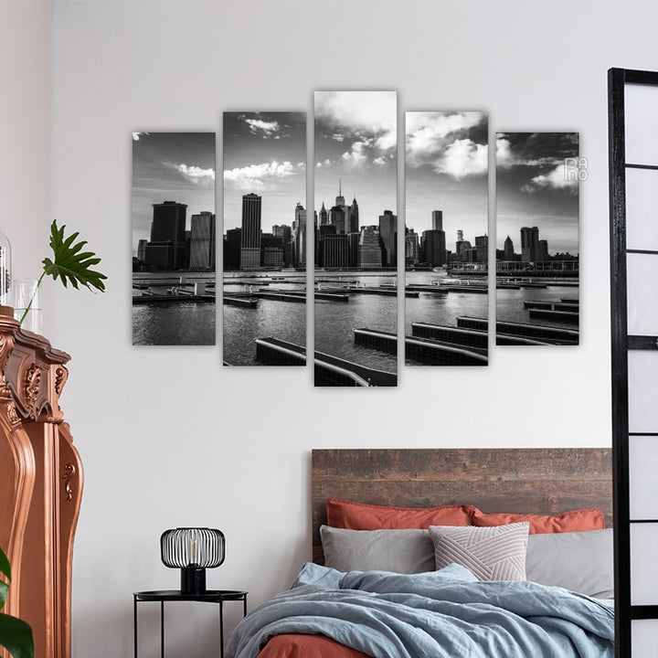 Manhattan Buildings in Retro Style