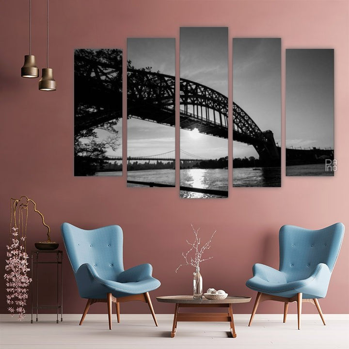The Bridge and the Sun's Reflection on the River