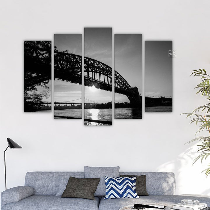 The Bridge and the Sun's Reflection on the River